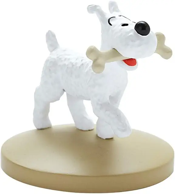Figurine Tintin Milou avec os - Collection officielle Moulinsart 2018