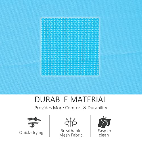 Outsunny Outdoor Rocking Chair, Chaise Lounge Pool Chair For Sun Tanning, Sunbathing, A Rocker With Side Pocket, Armrests & Pillow For Patio, Lawn, Beach, Blue #TOP4