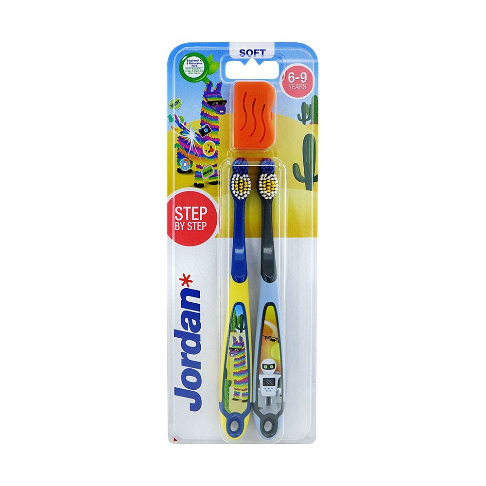 Jordan Children 6-9 Years Kids Manual Toothbrush Twin Pack Bpa Free Toothbrush With Travel Case (Multi Color With Travel Case-Pack Of 2) (B09B4T3X6N) Amazon Price History, Amazon Price Tracker