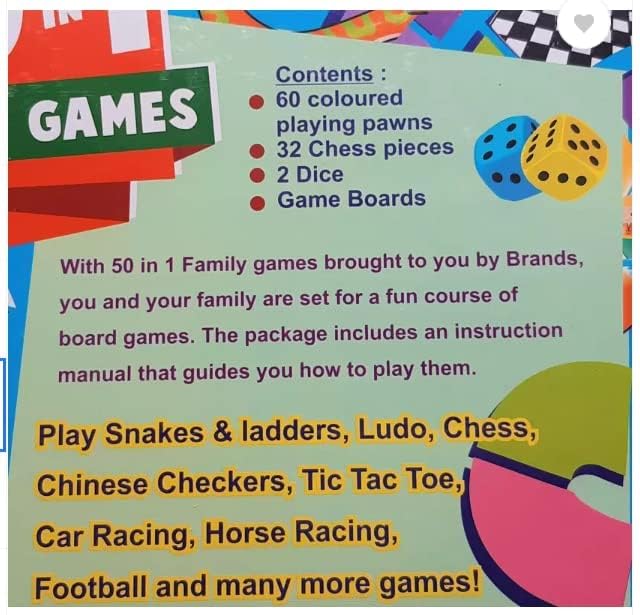 Saffronworld 50 Family Games(mega pack) Party & Fun Board Game 50