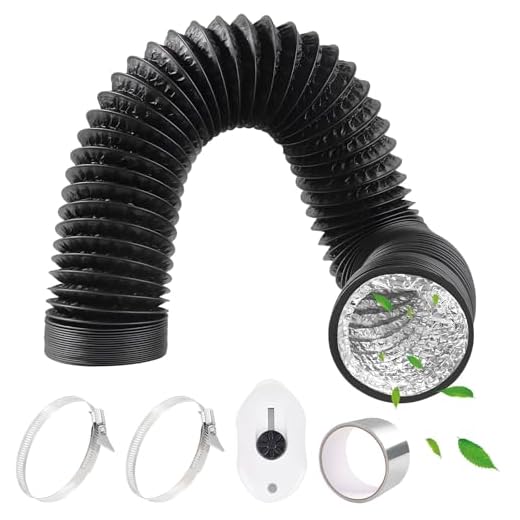 HTTYHT Tubo Flexible para Salida de Aire PVC Ø80mm 2m Negro con Cinta de Aluminio 50mm x5m y 2 Abrazaderas de Manguera Manguera de Ventilación Tubo para Aire Acondicionado Campana Extractora