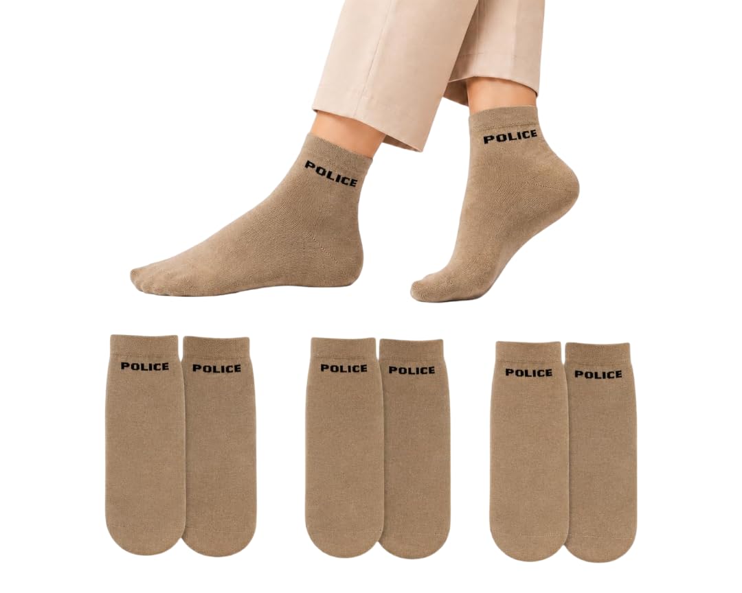 Mid-Calf Length Socks for Men And Women || Police Vardi Socks || Ultra Soft made of cotton Blend || Breathable And Stretchable Socks for Police Uniform Socks || Khaki Color || Combo Pack (Pair of 3)-image-40