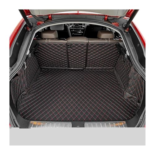Tapis de Coffre Luxe pour Hyundai Sonata 8 2010-2015 Finition Cuir Noir Rouge