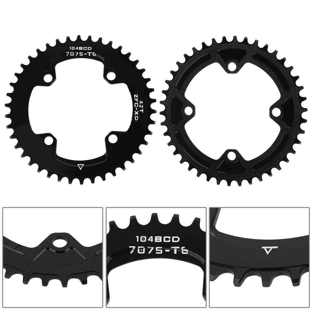 Tarcza Zębata Ebike, Bcd 104mm 40t 42t Wąska Szeroka Zębatka do Mechanizmu Korbowego Shimano Am/Xc Rower