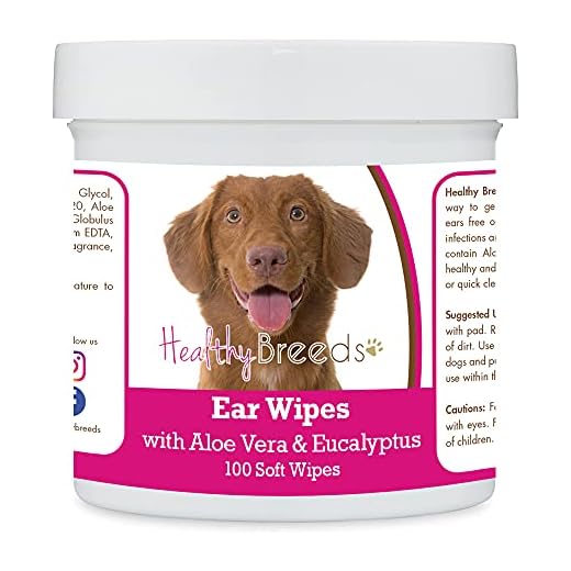 Healthy Breeds Nova Scotia Duck Tolling Retriever Ear Cleaning Wipes with Aloe & Eucalyptus for Dogs 100 Count