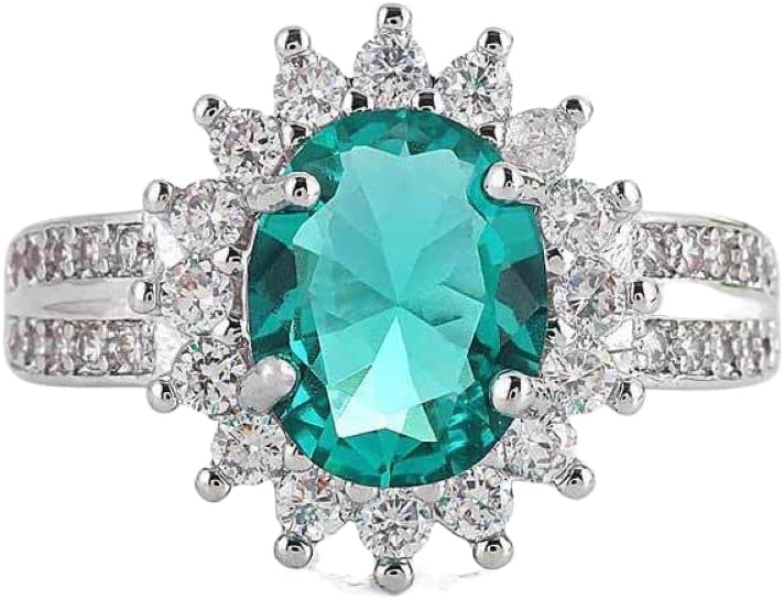 925 Sterling Silver Shining Emerald Cubic Zirconia Rings Diamond Rings for Women Jewelry Findings Earring Backs Findings