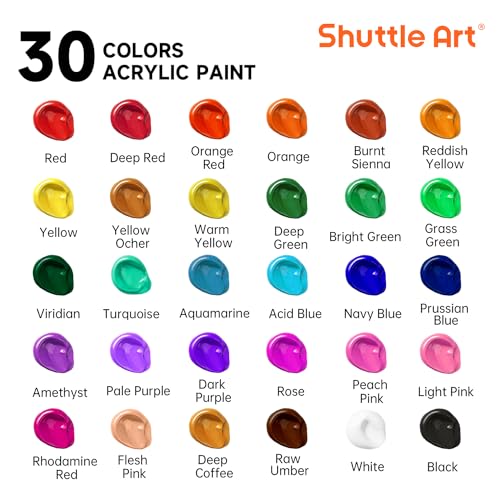 66-Pack-Acrylic-Paint-Set-Shuttle-Art-Acrylic-Painting-Set-with-30-Colors-Acrylic-Paint-Wooden-Easel-Painting-Canvas-Paint-Brushes-Palettes-Art-Painting-Supplies-for-Kids-Adults-Beginner-Artists