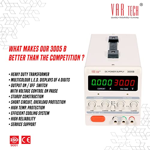 VAR TECH 3005 B DC Power Supply Variable 30V 5A Transformer Based with Output On/Off Switch - Image 5