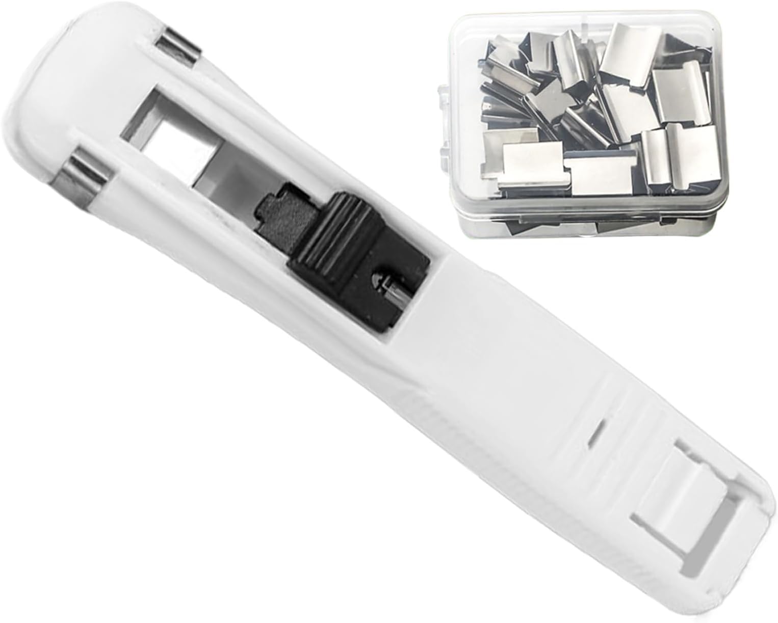 Binder Clip Stapler | Small Paper Binding Clamp Dispenser - Binder Clip Dispenser | for Home Office Classroom Desktop Documents Bills Files Books