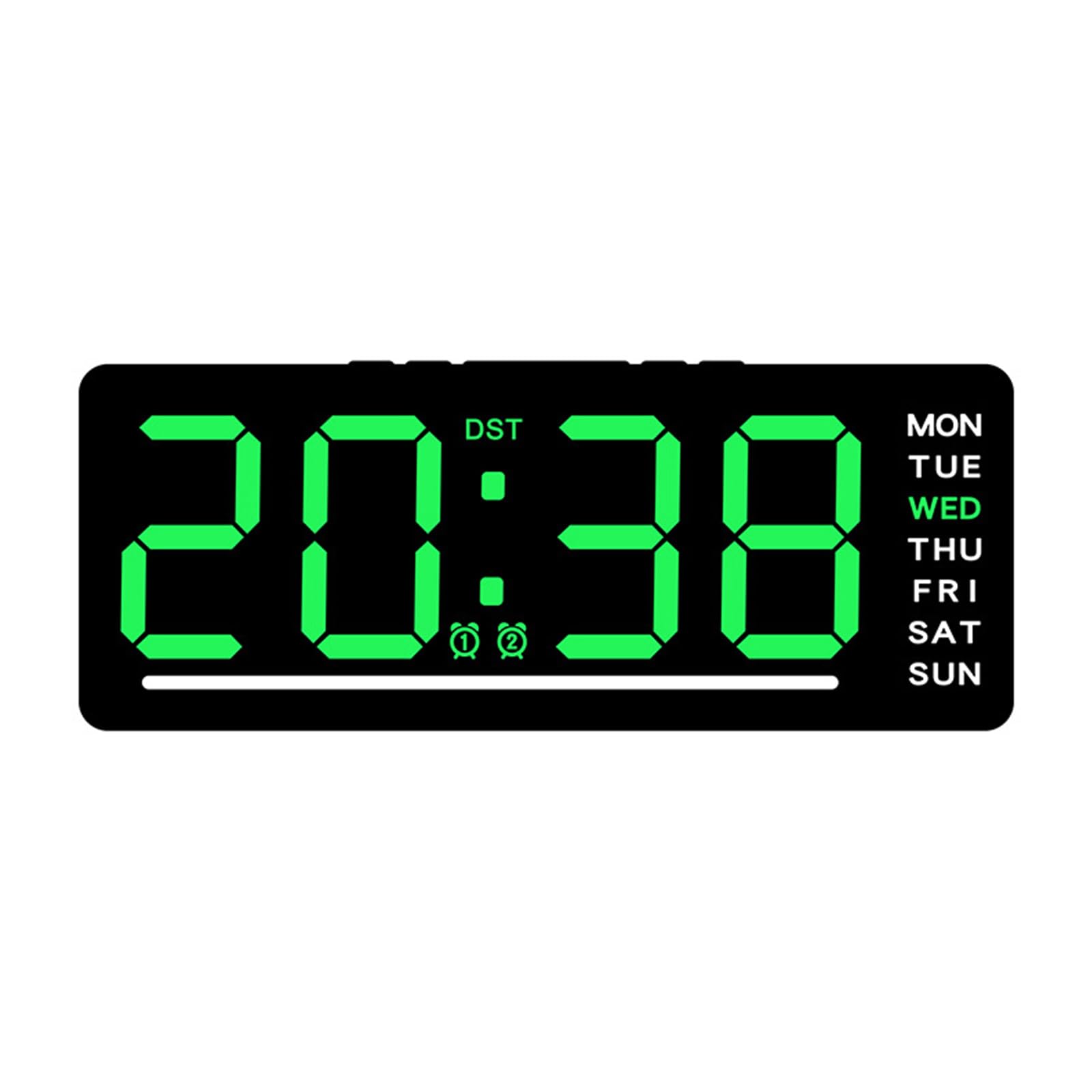 Cnrfeoap Green Led Digital Clock Featurings 12/24Hour Format And Automatic Night Modes Alarm For Home Or Desk Use Led Display