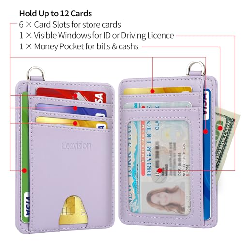 Image of Slim Minimalist Front Pocket Wallet, RFID Blocking Credit Card Holder Wallet with Detachable D-Shackle for Men Women