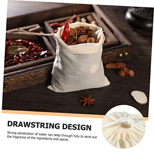 Housoutil 10 Pcs Bolsa De Algodão Com Cordão Saco De Coador De Comida Bolsas De Musselina 4x6 Saco D