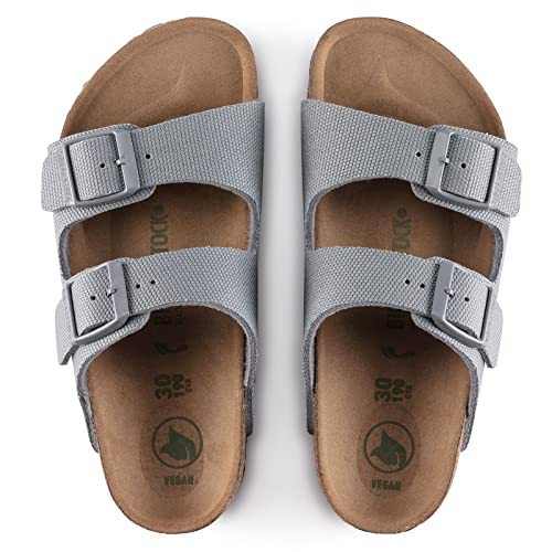 Image of Birkenstock Women's, Arizona Vegan Slide Sandal - Narrow Width Stone 37 M