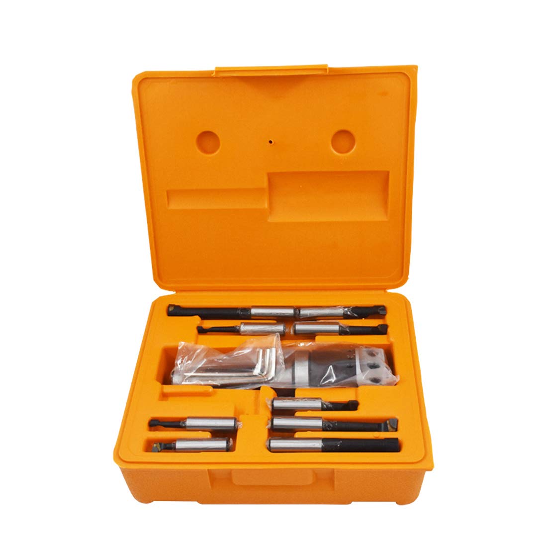 WFLNHB 2 Inch Boring Head R8 Shank 9pcs 1/2 Inch Carbide Boring Bar Set milling Machine Boring Head Set