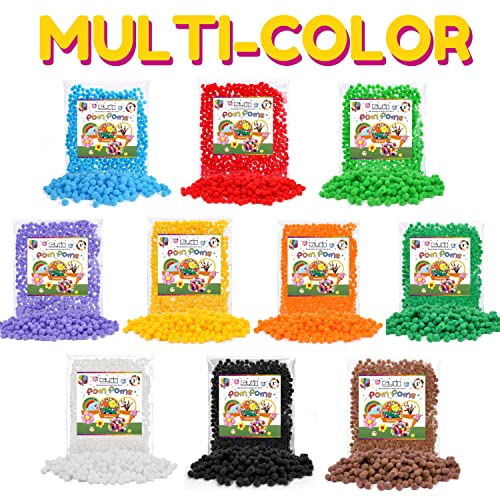 Caydo 500 Pieces 1Cm Black Pom Poms, Mini Craft Pom Poms Balls For Kids Diy Art Creative Crafts Projects Decorations #TOP6