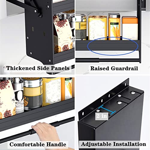 Hdhrbh 24 Inch Cabinet Organizer,Kitchen Cabinet Pull Down Shelf,Convenient Heavy-Duty 2-Tier Wall Pull Down Shelf,High Cabinet Pull Down Shelf #TOP3