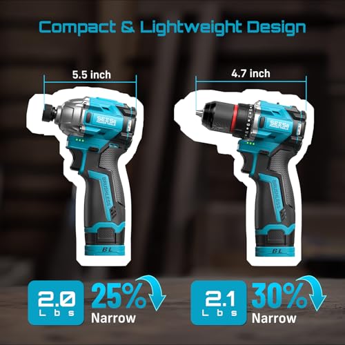 SEESII 16.8V Brushless Drill & Impact Combo