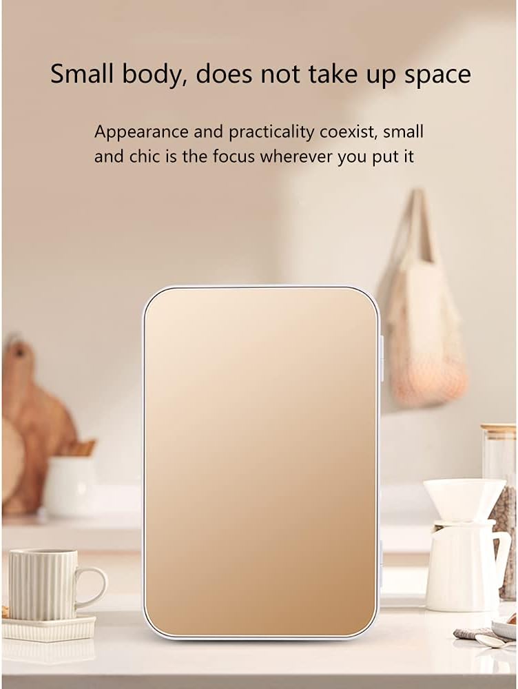 White Mini Portable Refrigerator 8 Liters Skin Care Refrigerator Cooler and Heater Suitable for Car Office Cosmetics