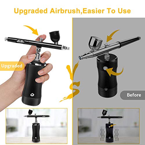 Upgraded Cordless Airbrush Kit,Mini Double-Action Auto Airbrush with Quiet Air Compressor Rechargeable Handheld Airbrush Gun Kit for Makeup,Cake Decoration,Nails Design,Model Coloring,Tattoo - Thumbnail 4