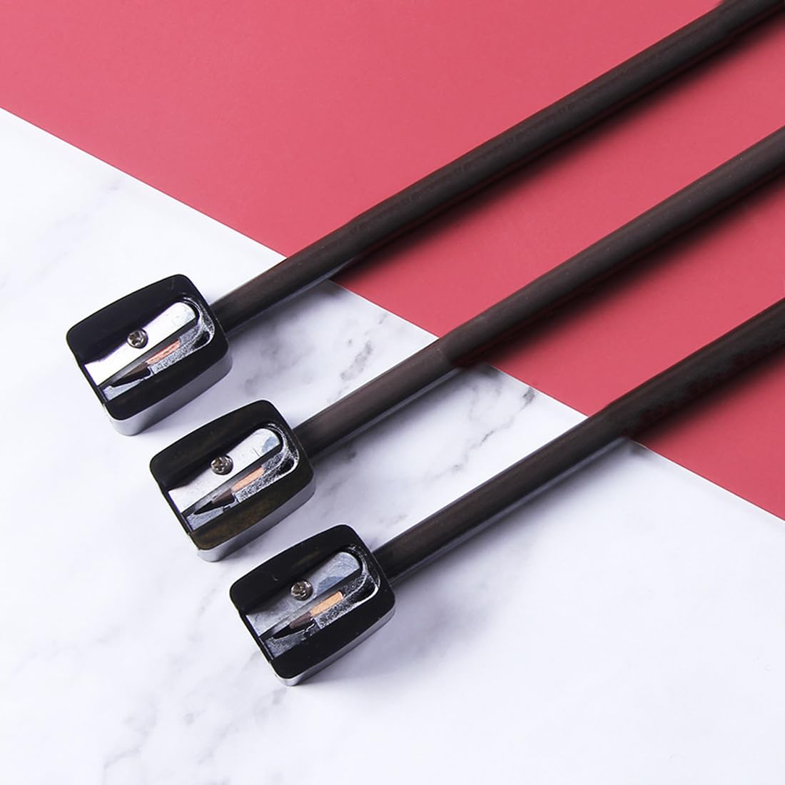 4 Pezzi Temperino Matita Occhi Bellezza,Adatto per l'uso con Matite Cosmetiche, Il sopracciglio Lip Liner Eyeliner Pencil-Nero