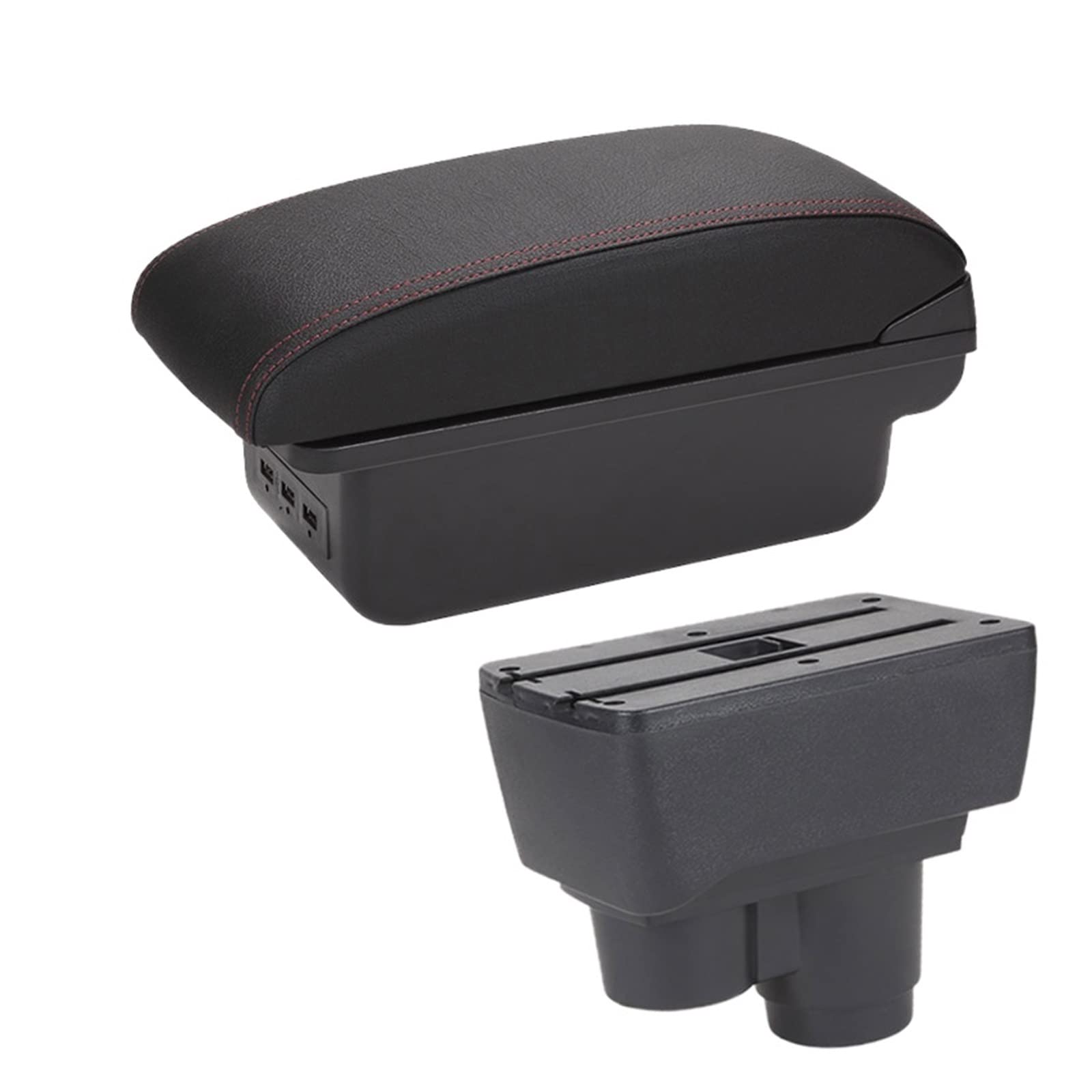 Baiqimv For Renault For Duster For Dacia Duster 2019-2022 Car Armrest Box Center Console Storage Box Decoration Accessories(B1 3USB)