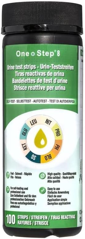 100 x Urine Test Strips (8-Parameters) for Kidney Function, infections, Cystitis