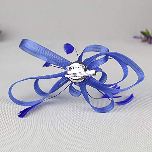 LALAFINA Flower Fascinator Hair Clip Fascinators Weddings Hair Clip Cocktail Tea Party Hair Barrettes Bridal Wedding Costume Hair Accessories for Women (Blue) - Image 2