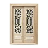 AUEAR, 1:12 Dollhouse Miniature Furniture Unpaint Wooden Doors for DIY Scene Doll Home Furniture Craft (2 Horizontal Panel)