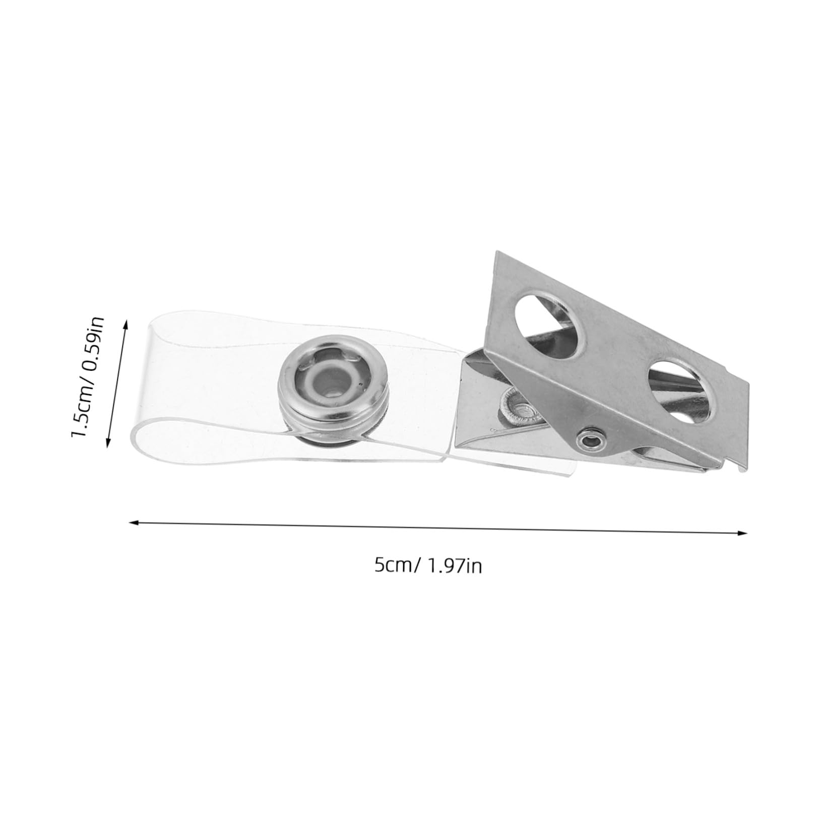 Porta Credenciales de Metal Plata 120piezas Plástico y Metal | Clips de Insignia de Metal, Clip de Identificación, Decoracion Colegio, Tarjeteros para Oficina y Estudiantes