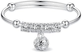 Sterling Silver Bracelets For Women 925 Sterling Silver Beads Bangle Bracelet Transfer Lucky Cuff Bracelet Adjustable Fashion Women Jewelry