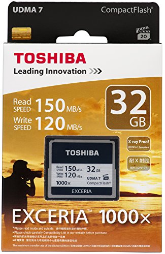 32GB コンパクトフラッシュ CFカード TOSHIBA 東芝 1000倍速 UDMA7対応 R:150MB/s /W:120MB/s 海外リテール CF-032GTR8Aのサムネイル