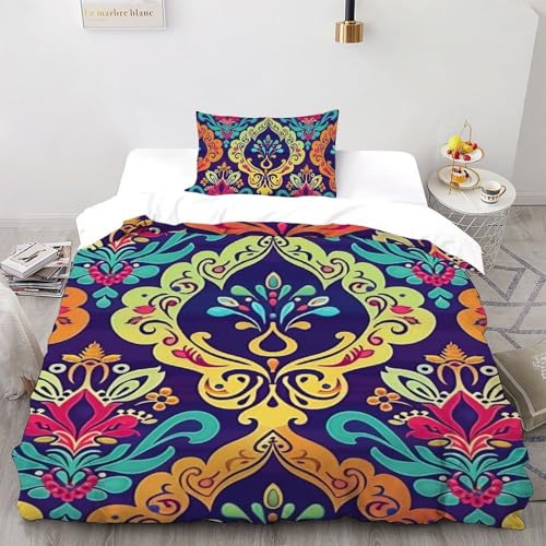 Housse de couette style ethnique indien imprimé fleuri - 2