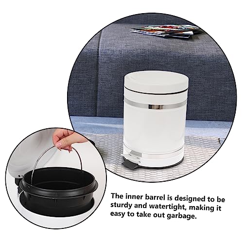 Caneca de basura con pedal y tapa blanca rectangular 5L miniatura 4