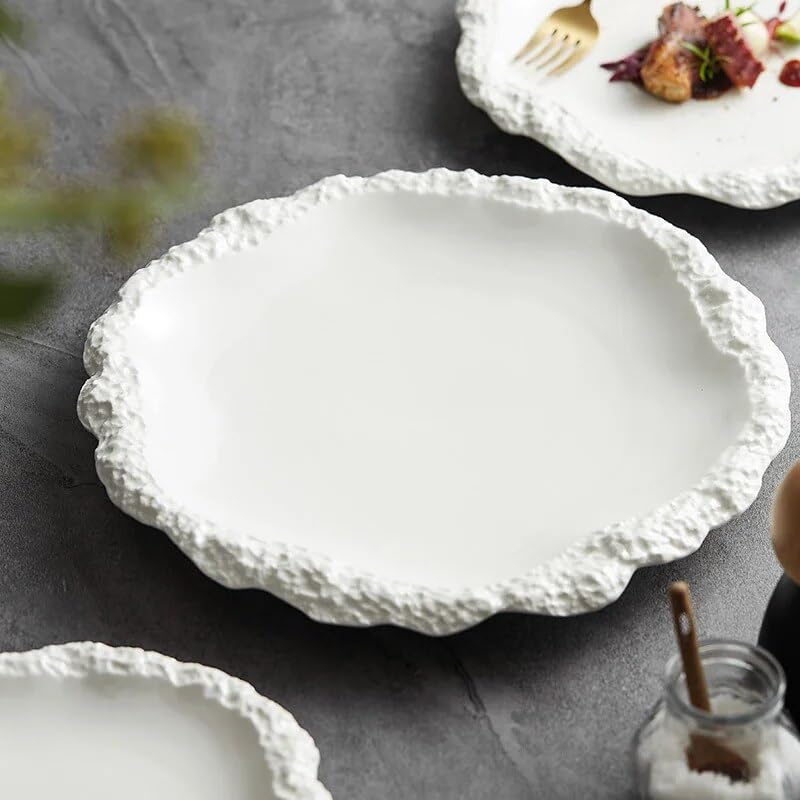 Talerze Ceramiczne Talerze Obiadowe, Kreatywne Talerze Do Naczyń, Talerze Do Zastawy Stołowej, Specjalne Talerze Do Restauracji Hotelowych, Talerze Na Owoce, Talerze Sała，8 Inches
