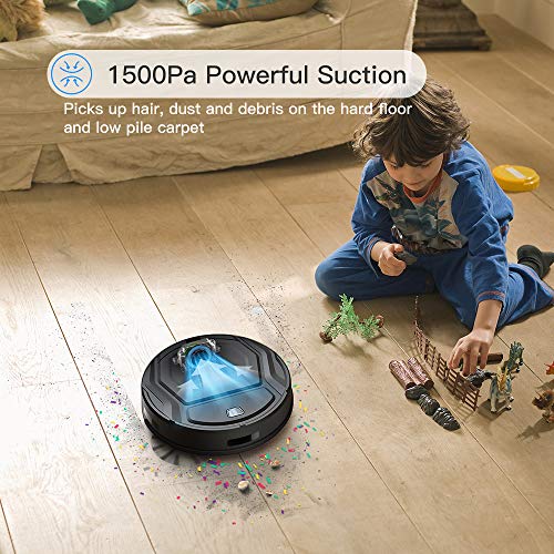 Lefant Robot Vacuums, Automatic Robotic Vacuum Cleaner Small Body,Self-Charging,1500Pa Powerful Suction,High Coverage, Long Life Battery, Clean Pet Hair on Hard Floor and Low Pile Carpet-M200