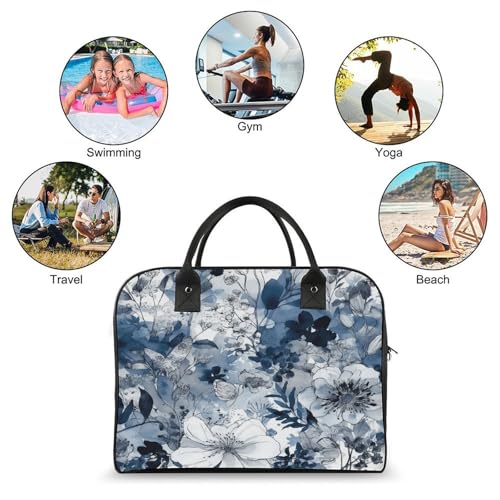 Maletín Ligero para Laptop Estampado Floral Aqua Blue miniatura 4