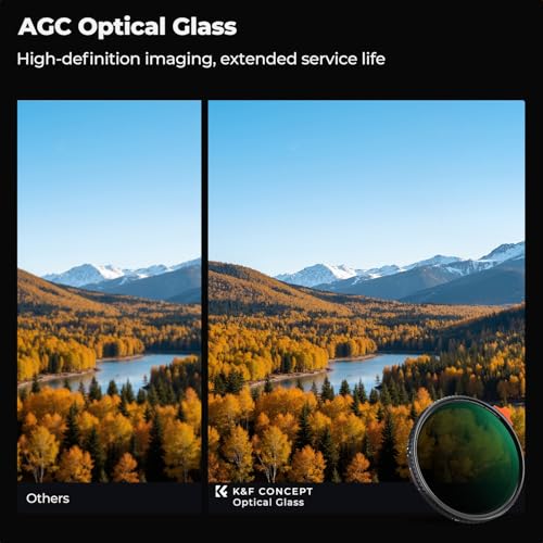 K&F CONCEPT 77mm Putter Variable ND Filter ND2-ND400 (1-9 Stops) 28 Multi-Layer Coatings Import AGC Glass Adjustable Neutral Density Filter for Camera Lens (Nano-X Series) - Thumbnail 4