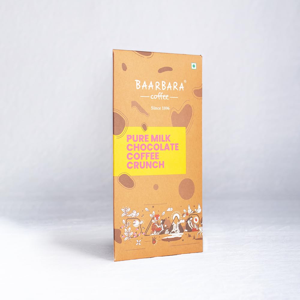 Baarbara Chocolate | Coffee Crunch Chocolate | Pure Milk Chocolate (40 GMS)