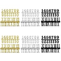 Teaaha 12 Stück Uhrenziffer Kit Mit Arabischer Und Römischer Nummer, Ziffern Für Wanduhr, Klebeschrift DIY Digital Zahlen, Design Ersatz Reparatur Zubehör