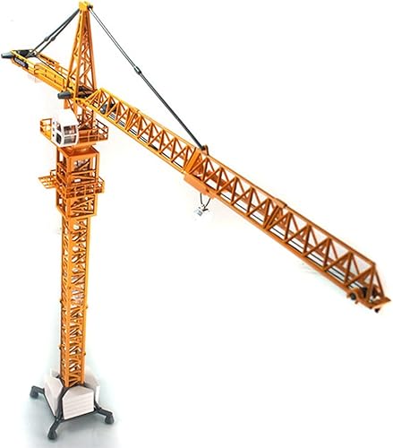 Miniatura 7 de Modelo de grúa torre fundida a presión de aleación 150, modelo de vehículos de construcción de grúa de simulación, juguete giratorio de 360 grados,