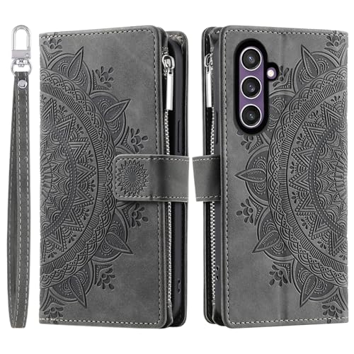 Étui portefeuille Galaxy S23 FE avec fermeture éclair et verre trempé - 5