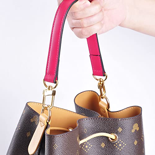 Image of Genuine Leather Plain Strap Replacement Top Handle Leather Strap for Handbag (Rose, 26 in)