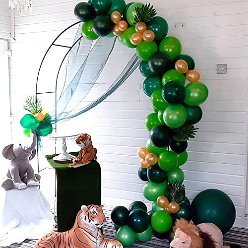 Image of KBZVNAF Dark Green Latex Party Balloons - 50 Pack 12 inch Green Helium Balloons for Baby Shower Birthday Summer Jungle Theme Party Decorations | Green Helium Balloons for Baby Shower Birthday Summer Jungle Theme Party Decorations