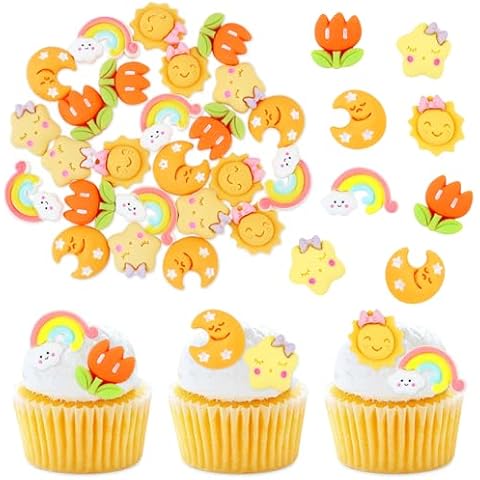 Keaziu Rainbow Cupcake Toppers for Parties Cover