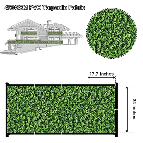 NAIMORUI PVC Balcony Privacy Screen Decorative Balcony Cover with Nylon Rope- 34'' x 180'' - Image 3