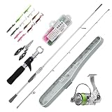 HANDING Fishing Rod and Reel Combo 2 Piece Spinning Fishing Rod with Eva Handle，Size 2000 Reel，Pre