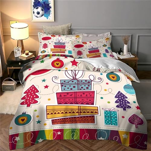 Housse de couette Noël 135x200 microhypoallergénique festif