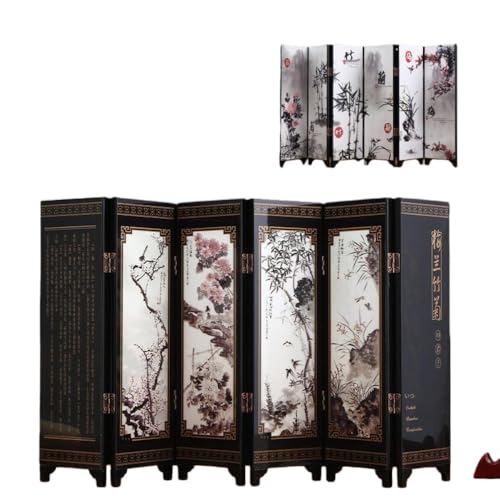 Smedic 装飾品中国の窓パネルルームミニ パネルパーティションオフィス木製漆器アンティーク小さな 特別な手工芸品観光土産ギフト家庭用クリエイティブな装飾品 (梅、蘭、竹、菊)