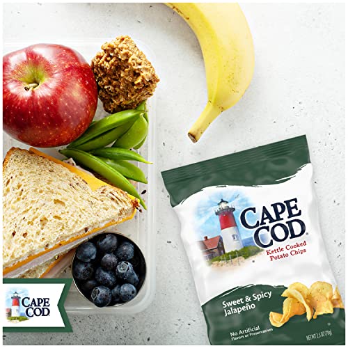 Cape Cod Potato Chips, Sweet and Spicy Jalapeno Kettle Chips, 2 Oz (Pack of 6)