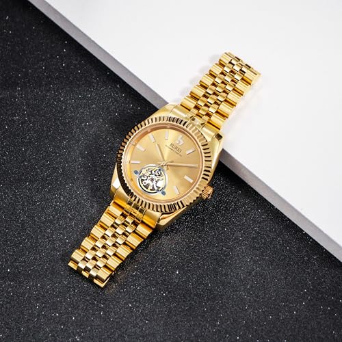 Image of BUREI Men's Classic Luxury Watch Stainless Steel Waterproof Machine Watch Fashion Double Watches Date Sapphire Crystal